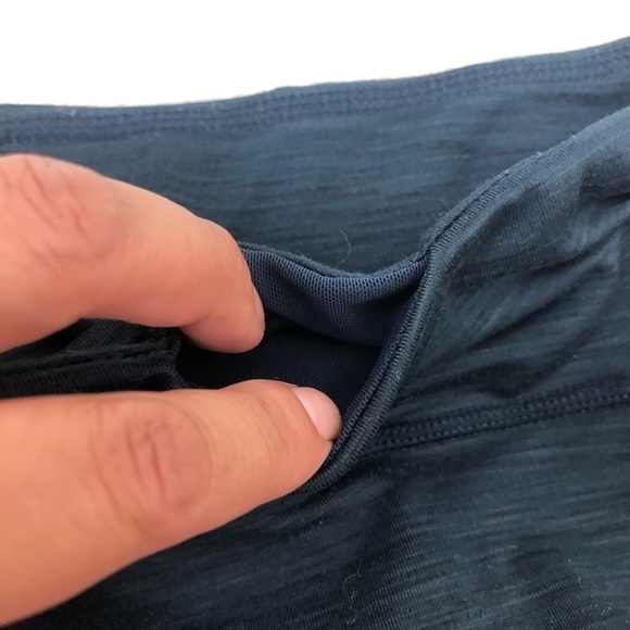 Zella by Nordstrom Navy athletic running leggings with mesh detail down leg - Picture 13 of 14